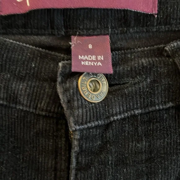 Gloria Vanderbilt - Corduroy Pants - Black - Size 8 - Picture 4 of 8